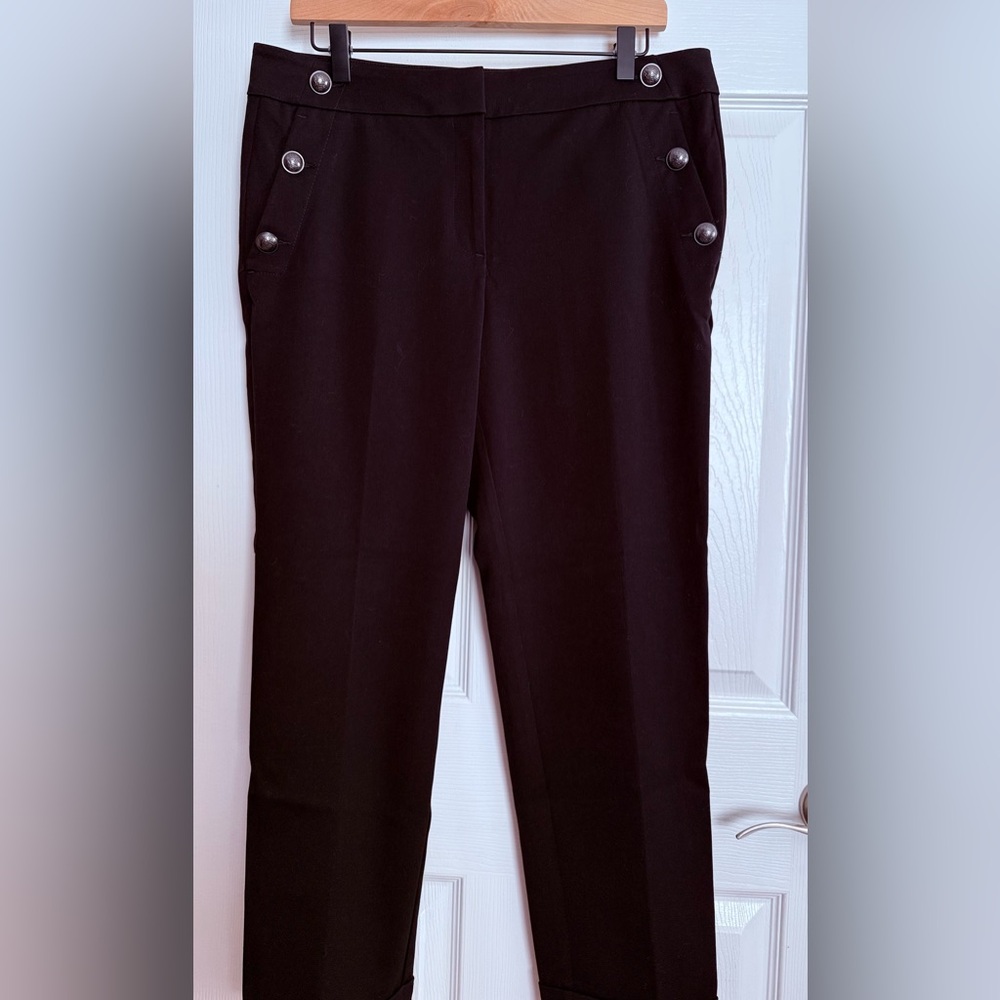 Stylish Black Pants with Button Accents